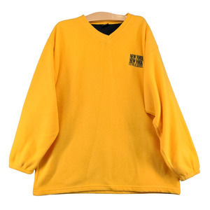 New York Hotel & Casino Mens Fleece Pullover Yellow XL V-Neck Vintage Made USA